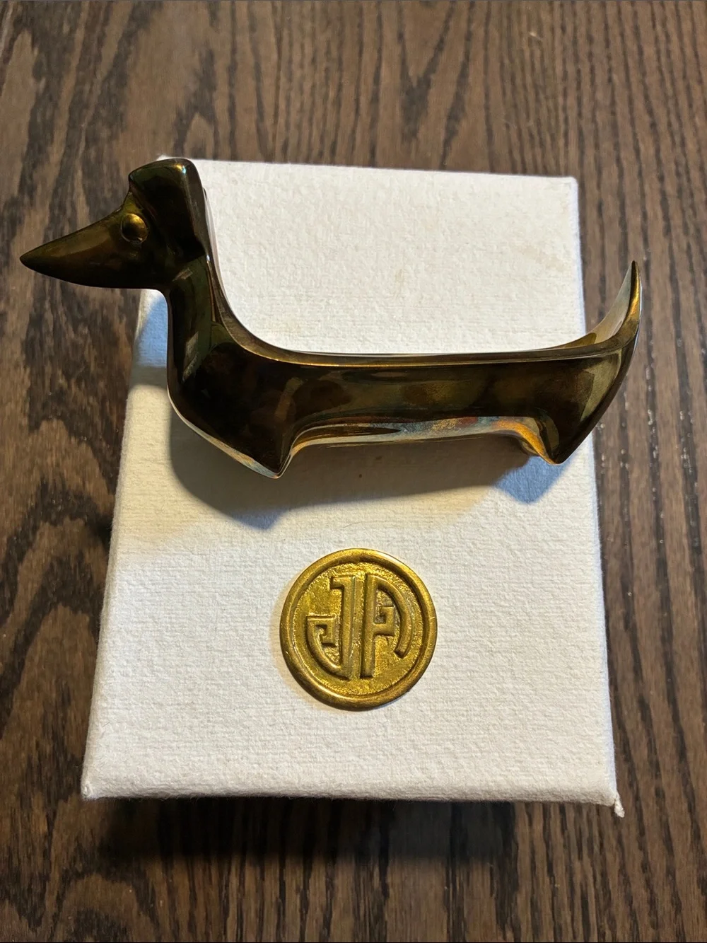 Jonathan Adler Brass dachshund ring bowl